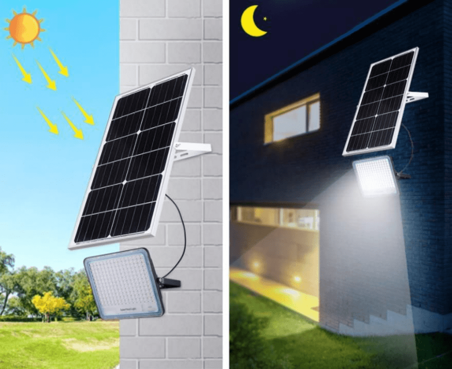 800W Jortan Solar Flood Lamp Pack of 2 Multi Junction