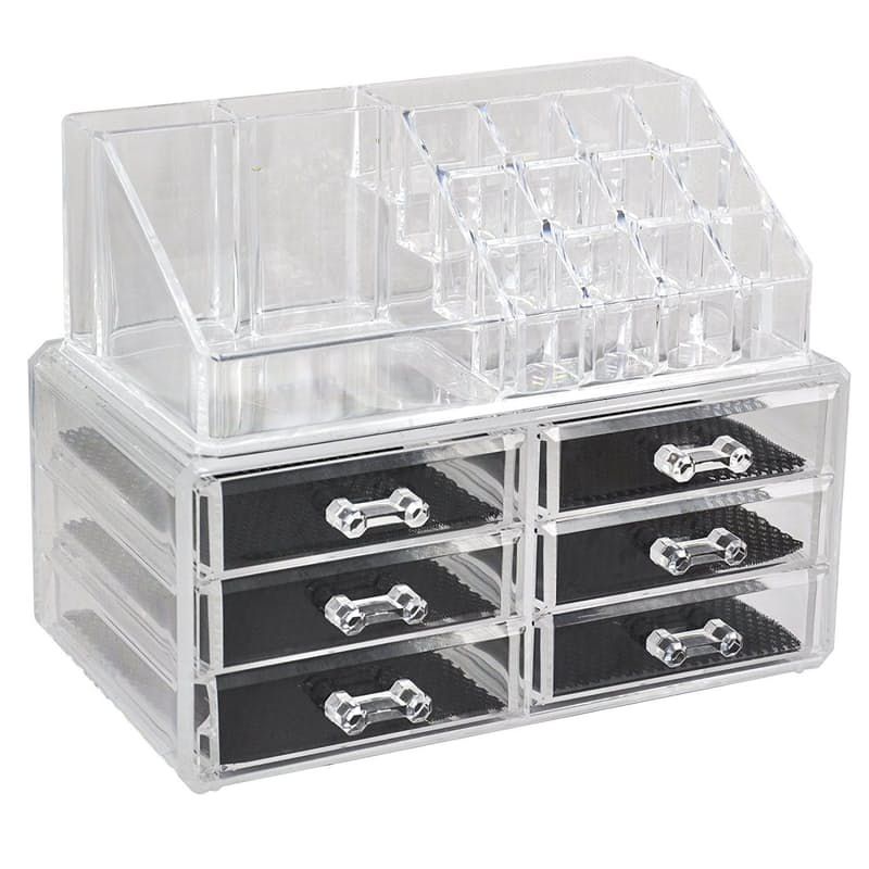 6 Drawer 3 Tier Layers Clear Acrylic Cosmetic Rack Organizer - Multi ...