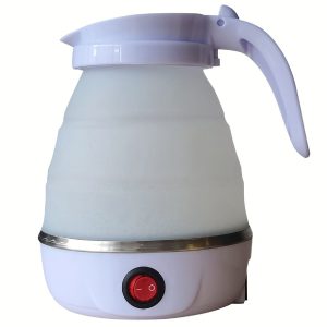 Portable Silicone Collapsible Travel Electric Kettle White