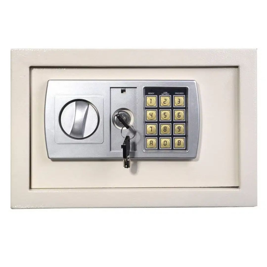 White Electronic Code Digital Safe Lock Box Medium