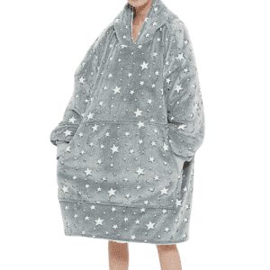 Glow In The Dark Oversized Hoodies Blanket One Size Fits All Grey