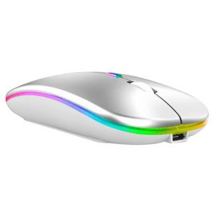 T-02 Wireless Mouse With Red LED Tracking Silver