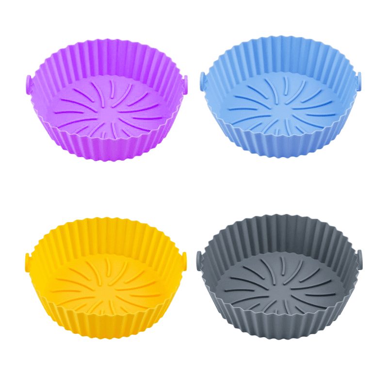16cm Non Stick Air Fryer Silicone Liners with Handles - Pack of 4