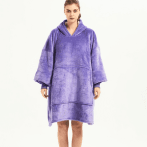 Oversized Plush Blanket Hoodies One Size Fits All Purple