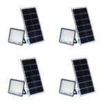 400W Solar Powered LED Flood Light With Panel and Remote- 4 Pack