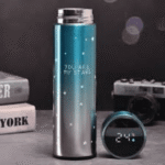 500ml Stainless Steel Smart Thermos Flask  Light Blue