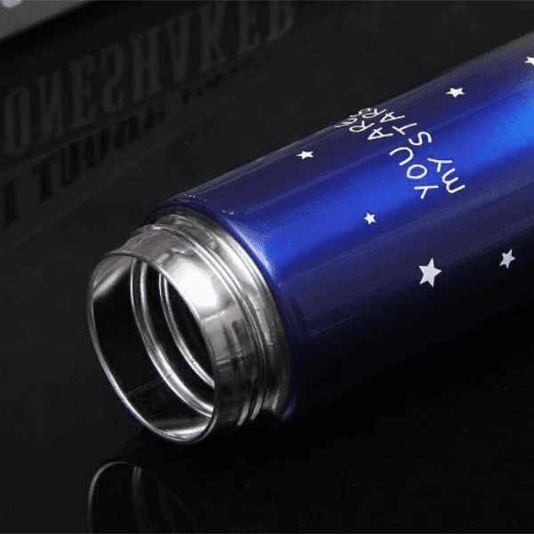 500ml Stainless Steel Smart Thermos Flask Dark Blue