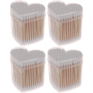Double Sided Wood Stick Cotton Buds 120pcs Pack of 4