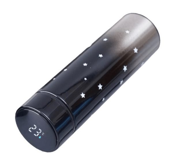 500ml Stainless Steel Smart Thermos Flask-Black