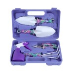 Gardening Hand Tools With Purple Floral Print 5Pcs XF0901