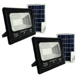 100W JT Clear LED Solar Flood Light Pack of 2