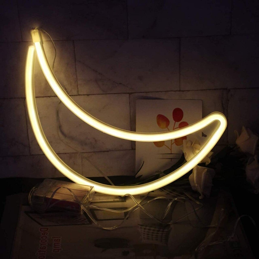 FA-A10 Crescent Moon Neon Sign Lamp USB And Battery Operated Crescent Moon Neon Sign Lamp USB And Battery Operated FA-A10