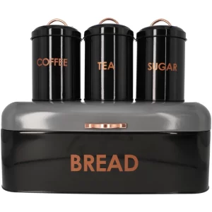Two-Tone Bread Bin With 3 Canisters