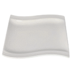 White Square Wavy Dinner Plate