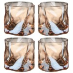 Twisted Whiskey Glass Creative Bar Glass 280ml Soft Gold