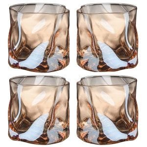 Twisted Whiskey Glass Creative Bar Glass 280ml Soft Gold
