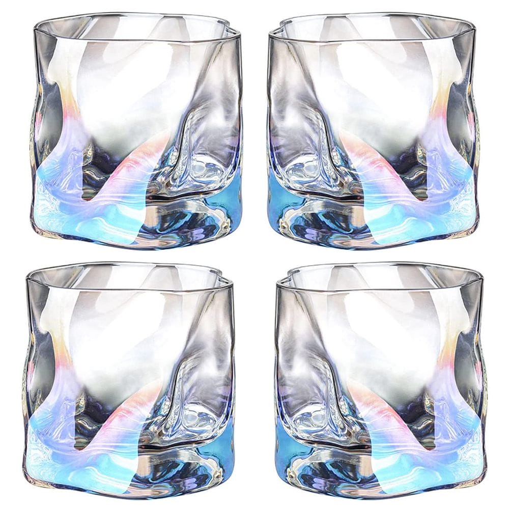 Twisted Whiskey Glass Creative Bar Glass - 280ml - Rainbow Shade