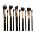 10 Pieces Marble Makeup Brush Set Black