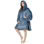 Oversized Plush Blanket Hoodies One Size Fits All Sky Blue
