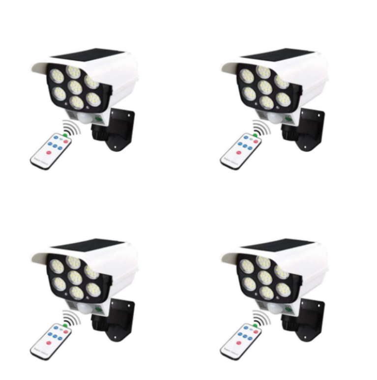 Solar Security Dummy Camera Light With Remote Pack of 4