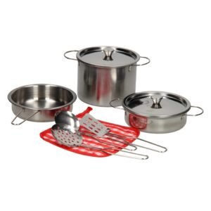 Stainless Steel Kitchen Toy Set For Kids - 8 Pieces-