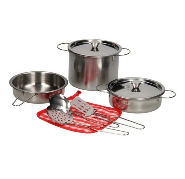 Stainless Steel Kitchen Toy Set For Kids - 8 Pieces-