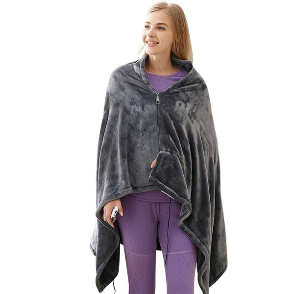 2 in 1 Heated Electric USB Shawl And Blanket with 16000mah Power Bank