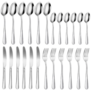 24pcs Plain Silver Plated Utensil Set