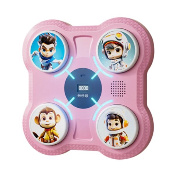 Intelligent Wall Mount Kids Boxing Machine with Music - Pink
