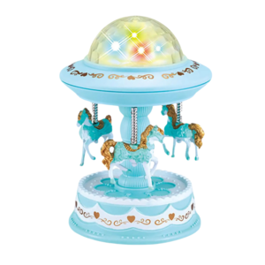 Carousel Music Box with Starry Night Projector Blue