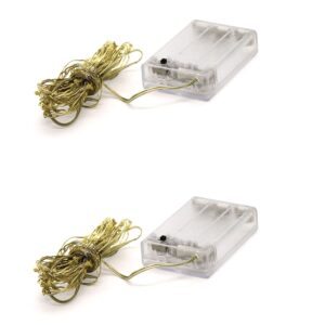 Battery Operated Silver Copper Wire Fairy Light - 10m Warm White Pack of 2