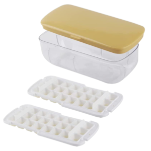 Multi Layered Ice Cube Tray Easy Release Silicone Ice Tray with Lid & Bin