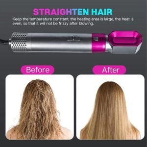 5 In 1 Hair Styler With Hot Air Brush, Air Curler, Hair Dryer, Straighteners, Wrapper