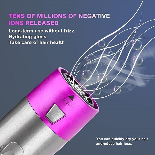 5 In 1 Hair Styler With Hot Air Brush, Air Curler, Hair Dryer, Straighteners, Wrapper