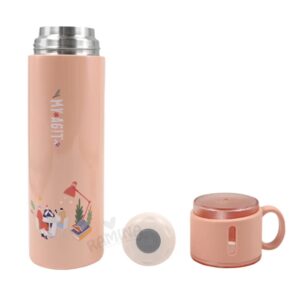 Stainless Steel Flask With Cup 500ml - Pink