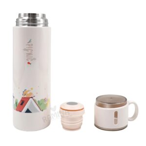 Stainless Steel Flask With Cup 500ml - White