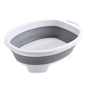 Foldable Hand Washing Basin with Built-In Washboard