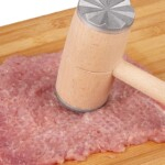 Wooden Meat Tenderizer Hammer – Double-Sided Aluminum Head – Steak, Beef, Pork & Chicken Tool