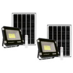2 x Actolight Premium Solar Rechargeable Flood Light – 30W | IP67 Waterproof