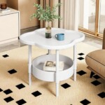 Modern White Plastic Mini Side Table for Small Spaces - White