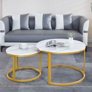 Round Side & Coffee Tables – 2-Piece Stacking Design