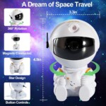 Small Astronaut Galaxy Projector Night Light - LED Star Nebula Light With Remote Control