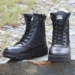 Men’s Outdoor Waterproof Leather Lace-Up Hiking Boots