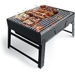 Portable Folding BBQ Grill – Lightweight Tabletop Charcoal Smoker for Camping, Picnics & Outdoor Use
