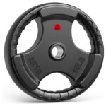 25Kg Tri-Grip Rubber Coated Cast Iron Weight Plate - Gym Strength Training Equipment