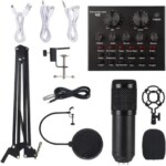 BM800 Studio Condenser Microphone Kit With V8 Sound Card - Professional Recording Set