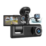 3-Channel Dash Cam For Cars - Triple-Lens Driving Recorder With 2" IPS Display