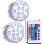 Set Of 2 Submersible LED Lights With Remote Control