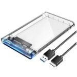 2.5" SATA USB 3.0 Hard Drive Enclosure with Clear Case