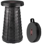 Portable Telescopic Retractable Camping Stool – Black